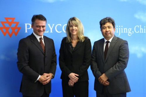 Polycom��̫�^(q��)�����ձȺ����������ޅ^(q��)����Hansjoerg Wagner (��һ)��Polycomȫ���N�ۈ�(zh��)�и�����Tracey Newell(����)��Polycom�Ї��^(q��)����(j��ng)�����(��һ)